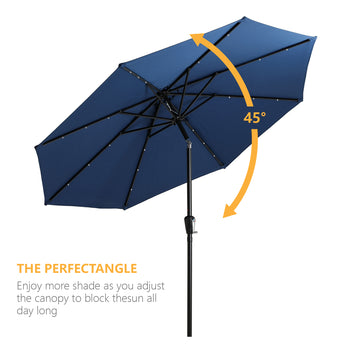 9-ft Patio Umbrella with LED Lights (Navy)