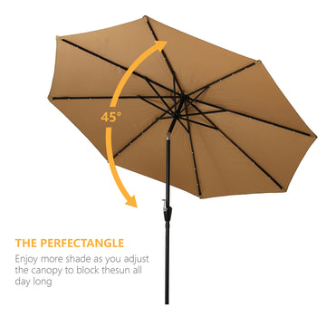 10-ft Patio Umbrella with LED Lights (Tan)