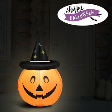 4' Halloween Inflatable Pumpkin Lantern with Hat