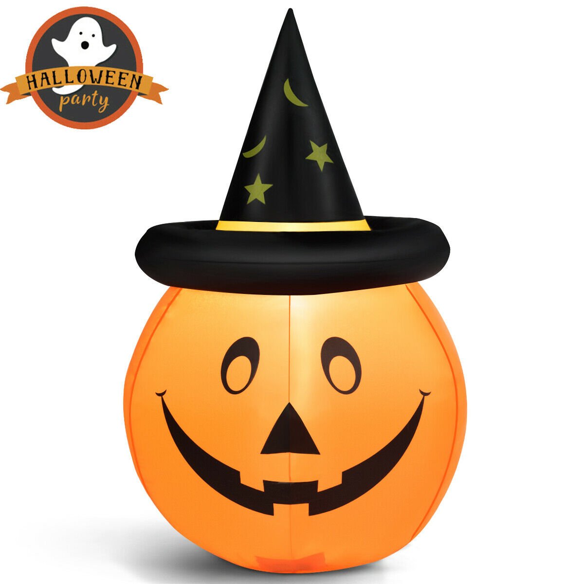 4' Halloween Inflatable Pumpkin Lantern with Hat