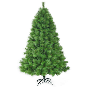 7 Feet Hinged Artificial Christmas Tree Holiday Decoration with Stand