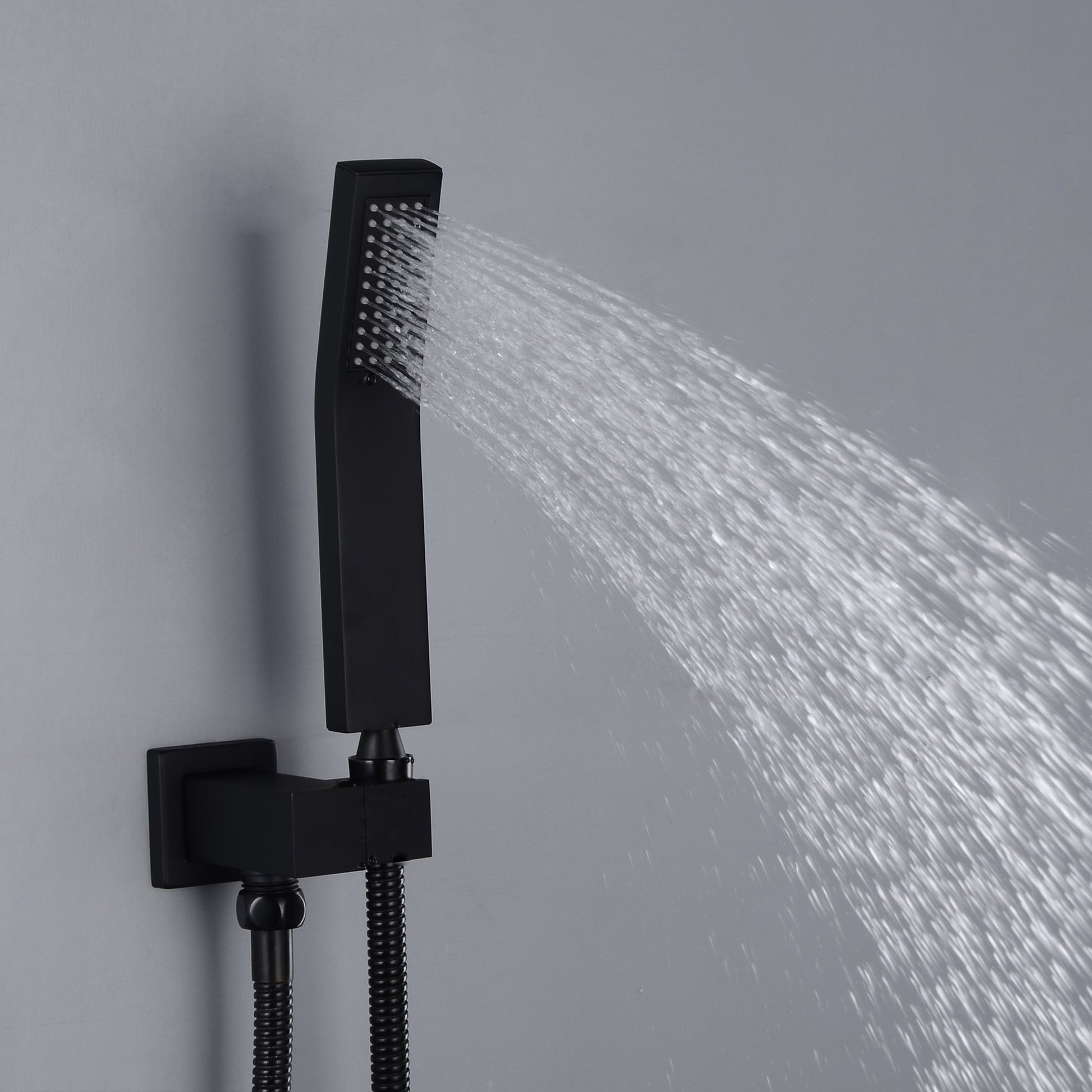 1-Spray Patterns with 2.66 GPM 10 in. Wall Mount Dual Shower Heads with Rough-In Valve Body and Trim in Matte Black - Alipuinc