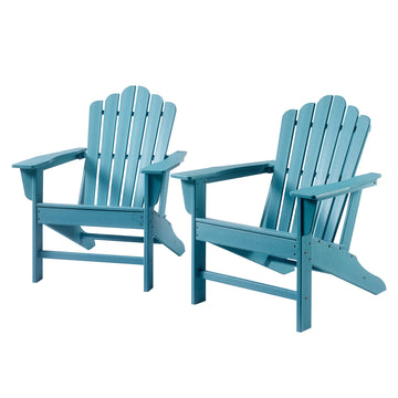 Classic  Outdoor Plastic Adirondack Chair for Outdoor Garden Porch Patio Deck Backyard (2-Pack)