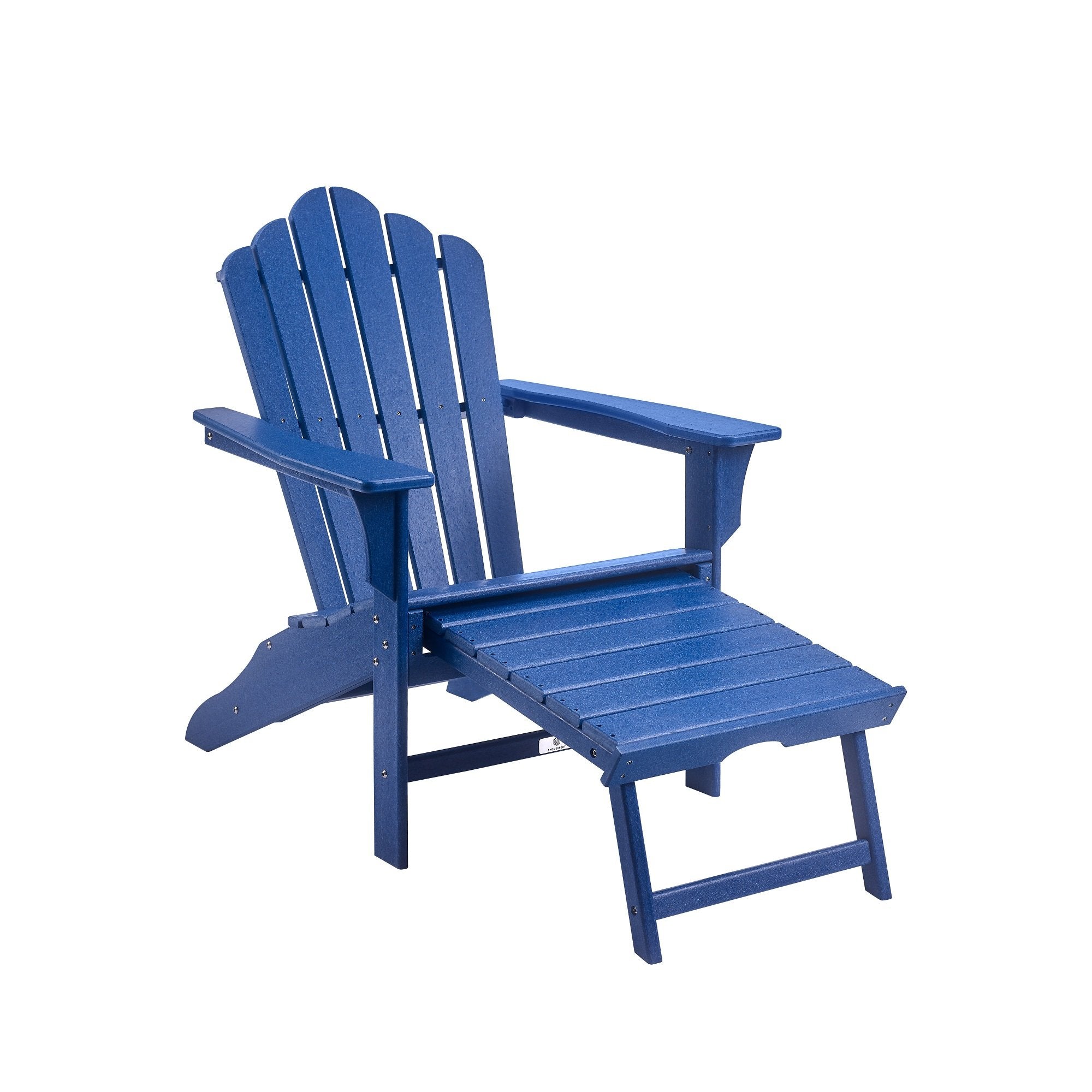 Classic Outdoor Adirondack Chair with Footrest for Garden Porch Patio Deck Backyard