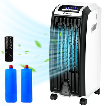 Costway Evaporative Portable Air Cooler with 3 Wind Modes and Timer for Home Office