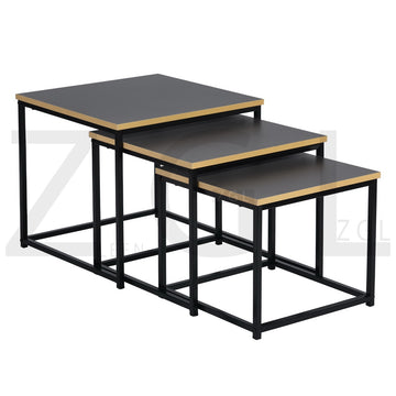 Matte Black Coffee Table Set (3-Piece)