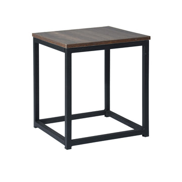 Coffee Side End Table with Black Metal Frame