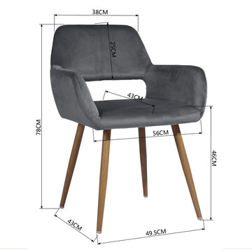 Gray Dining Chairs Arm Chair With Wood legs