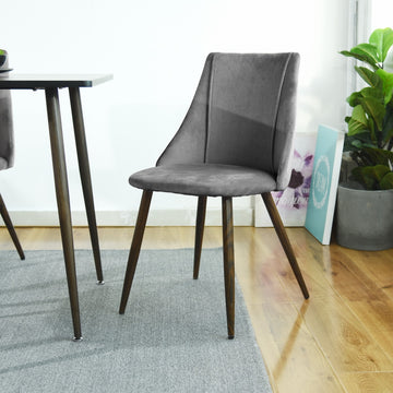 Grey Fabric Side Chair Dining Chairs(Set of 2)