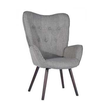 Fabric Accent Office Arm Chair with Natural Legs