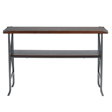 Walnut Rectangle Coffee Table with Metal Frame