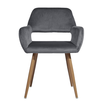 Gray Dining Chairs Arm Chair With Wood legs