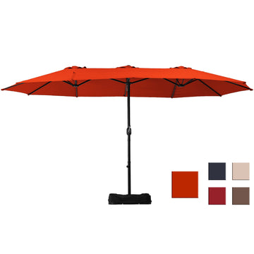 Clihome 15ft Patio Market Umbrella with Base