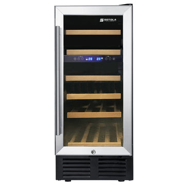 Dual Zone 15 Inch 28-Bottle Built-in or Freestanding Wine Cooler Refrigerators