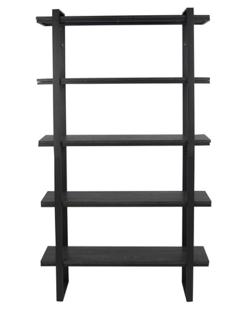 Matt Black Etagere Bookcase with Open Back