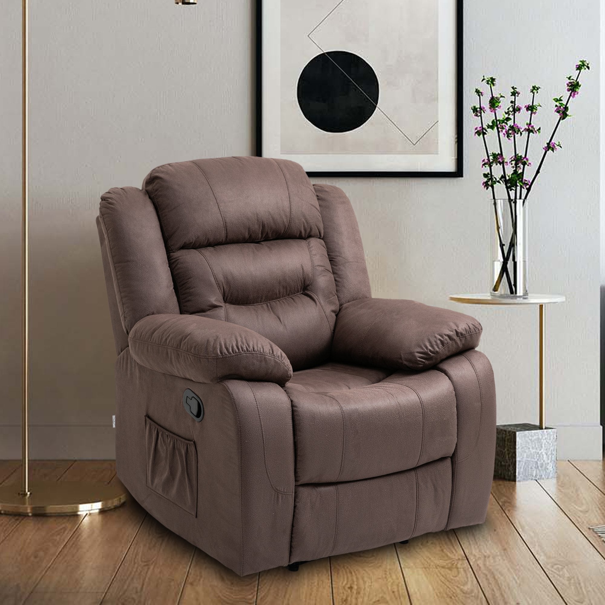 Recliner in Elephant Fabric