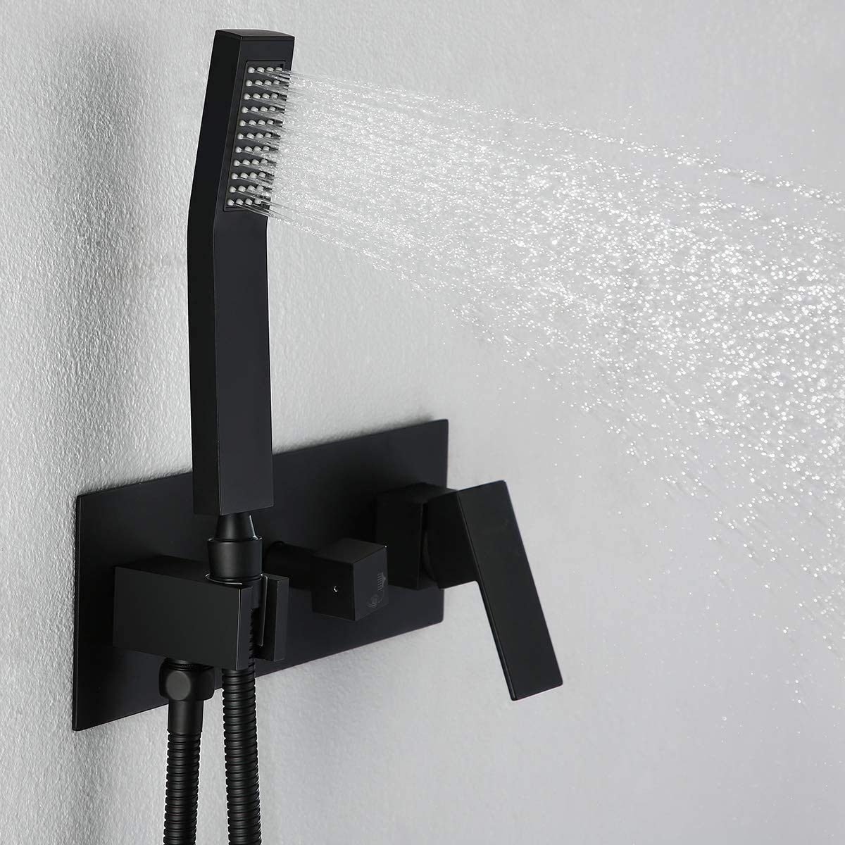 1-spray 10 in. High PressureDual Shower Head and Handheld Shower Head in Matte Black - Alipuinc