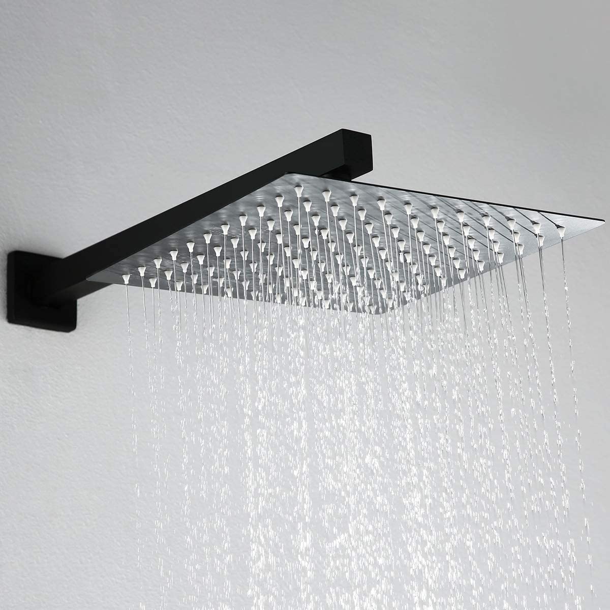 1-spray 10 in. High PressureDual Shower Head and Handheld Shower Head in Matte Black - Alipuinc