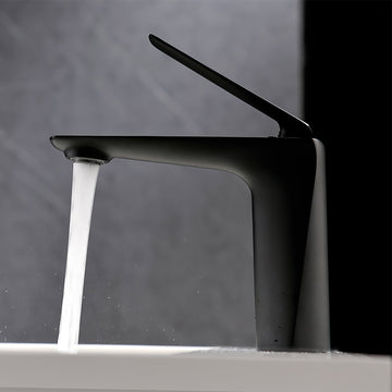 Clihome® | Single Hole 1-Handle Bathroom Faucet Solid Brass Vanity Sink Faucets in Matte Black