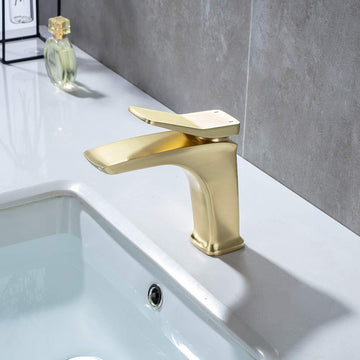Clihome® | Single Hole Single Handle Bathroom Faucet Low Arc in Gold