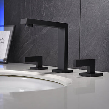 Clihome® | 8 in. Widespread 2-Handle High-Arc Bathroom Faucet  in Matte Black
