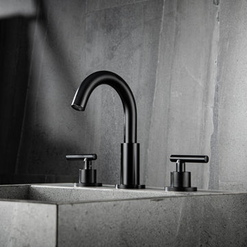 Clihome® | 8 in. Widespread 2-Handle High-Arc Bathroom Faucet in Matte Black