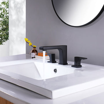 Clihome® | 8 in. Widespread 2-Handle Bathroom Faucet in Matte Black