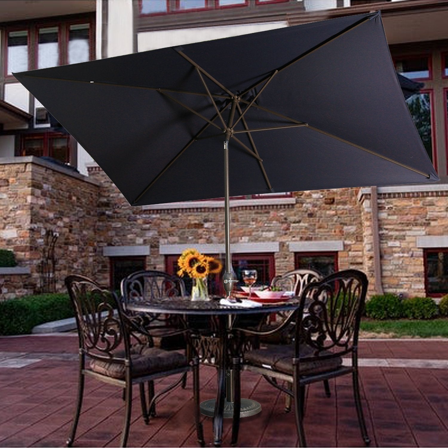 Clihome 10' x 6'5 Rectangular Market Umbrella