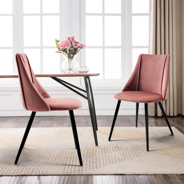 Rose Velvet Side Chair Dining Chairs (Set of 2)
