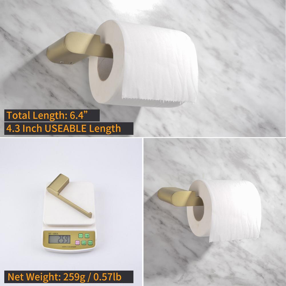 4-Piece Bath Accessory Set with Towel Bar, Towel Robe Hook, Toilet Roll Paper Holder, Hand Tower Holder in Brushed Gold - Alipuinc