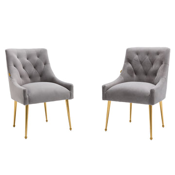 Tufted Velvet Upholstered Dinning Chair (Set of 2)