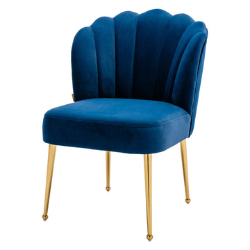 Modern Seashell Design Velvet Side Chair