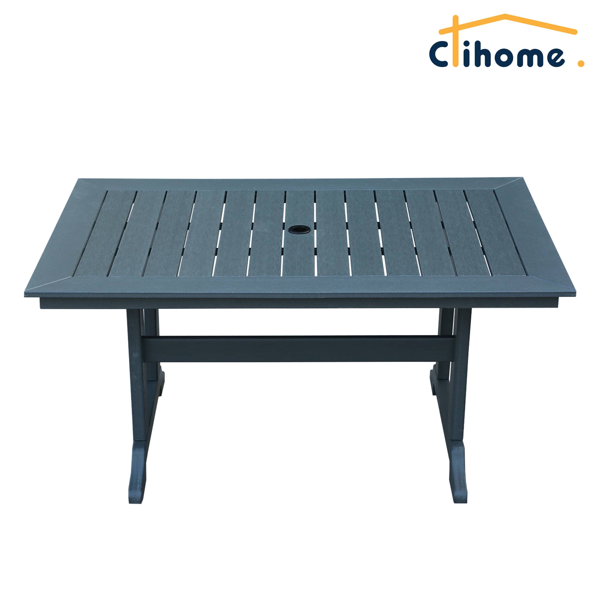 Clihome 60.2" Outdoor Patio Rectangular Dining Table