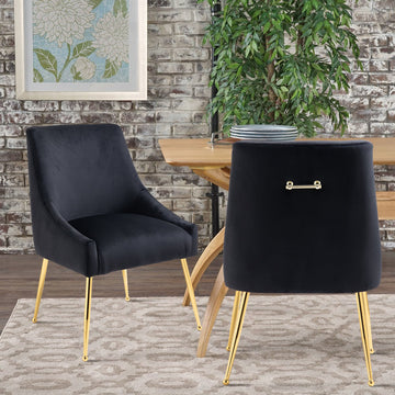 Velvet Upholstered Side Chair(Set of 2)