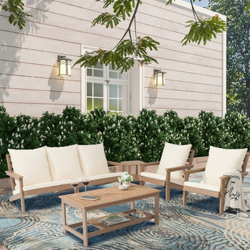 Outdoor garden furniture set with coffee table 5 pieces