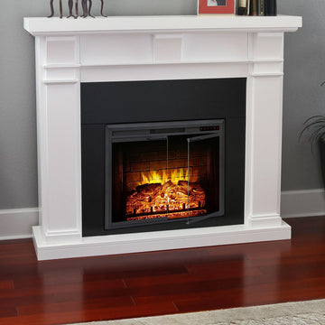 Clihome 35" Recessed Electric Fireplace Heater with Overheating Protection Device