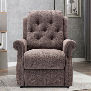 Chenille Knit Fabric Power-lift Recliner with 8-Point Massage