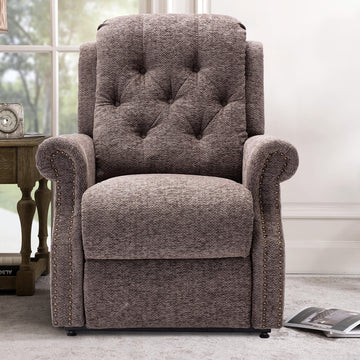 Chenille Knit Fabric Power-lift Recliner with 8-Point Massage