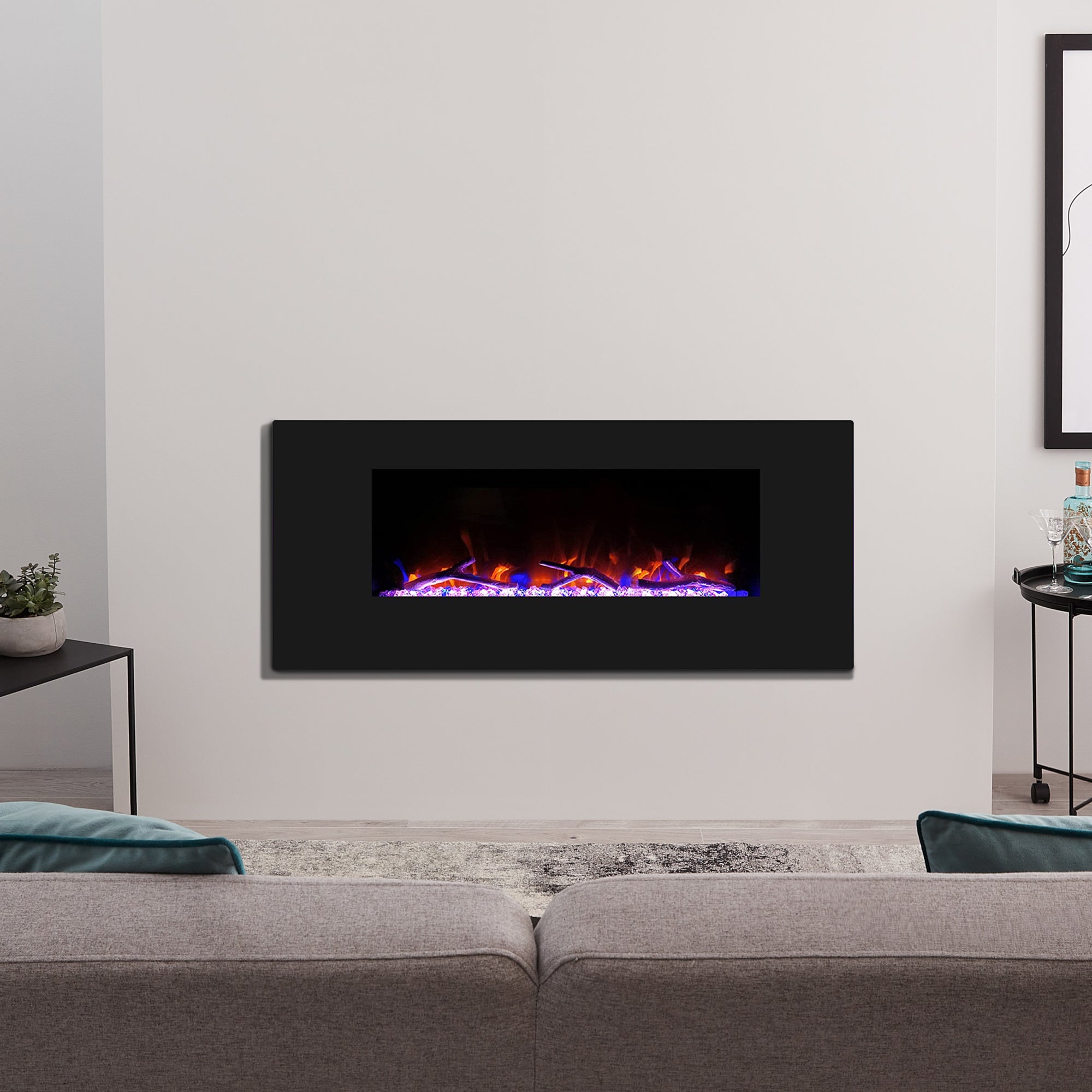 Clihome 42-72" Wall-mounted Electric Fireplace with Dual Speakers  w/ RC (1500W)