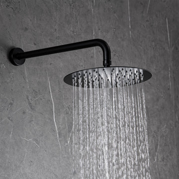 1-Spray Patterns 1.8 GPM 10 in. Dual Shower Head and Handheld Shower Head with Body Spray in Matte Black - Alipuinc