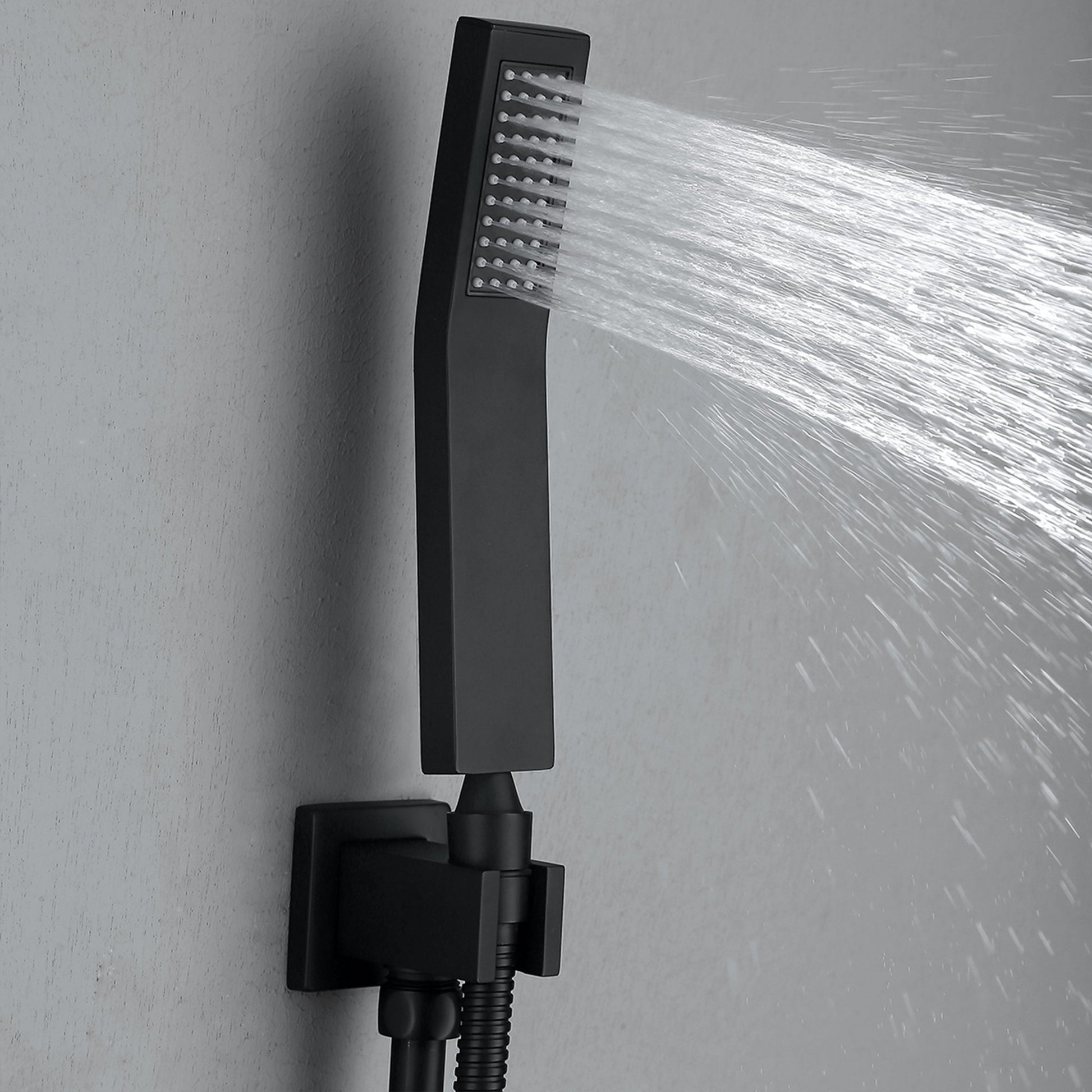 1-Spray Pattern 2 GPM 10 in. Wall Mount Dual Shower Heads in Matte Black - Alipuinc